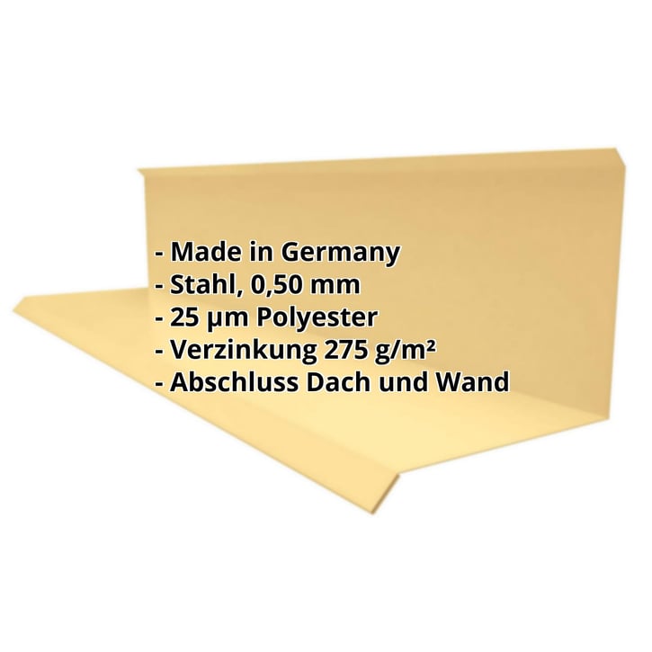 Wandanschluss | Typ 3 | 100 x 110 x 2000 mm | 90° | Stahl 0,50 mm | 25 µm Polyester | 1002 - Sandgelb #2