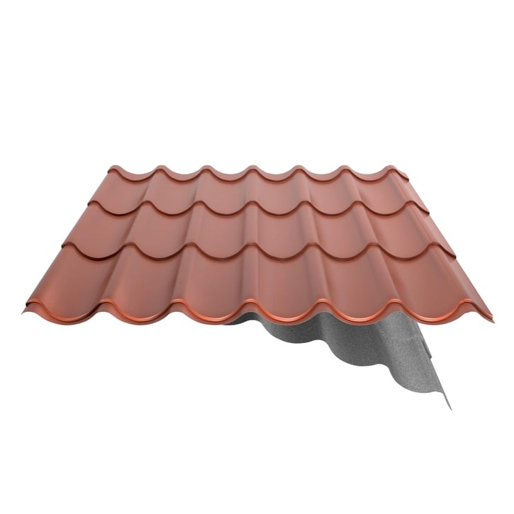 Pfannenblech 2/1060 | Anti-Tropf 1000 g/m² | Stahl 0,50 mm | 80 µm Shimoco | 8004 - Kupferbraun #6