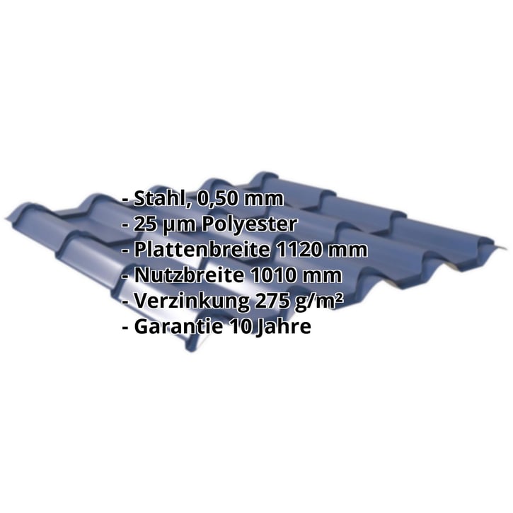 Pfannenblech EUROPA Stahl 0,50 mm | 25 µm Polyester | 5010 - Enzianblau Pfannenblech EUROPA | Stahl 0,50 mm | 25 µm Polyester | 5010 - Enzianblau #2