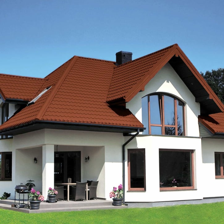 Pfannenblech Szafir 350/15 | Anti-Tropf 700 g/m² | Stahl 0,50 mm | 35 µm Mattpolyester | 750 - Ziegelrot #11