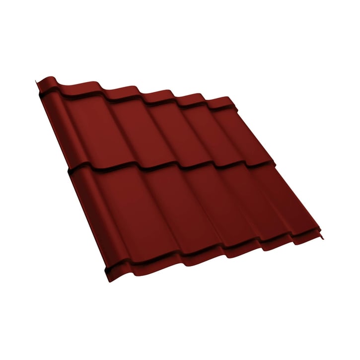 Pfannenblech Szafir 350/15 | Anti-Tropf 700 g/m² Stahl 0,40 mm | 25 µm Polyester | 028 - Kirschrot Pfannenblech Szafir 350/15 | Anti-Tropf 700 g/m² | Stahl 0,40 mm | 25 µm Polyester | 028 - Kirschrot #1