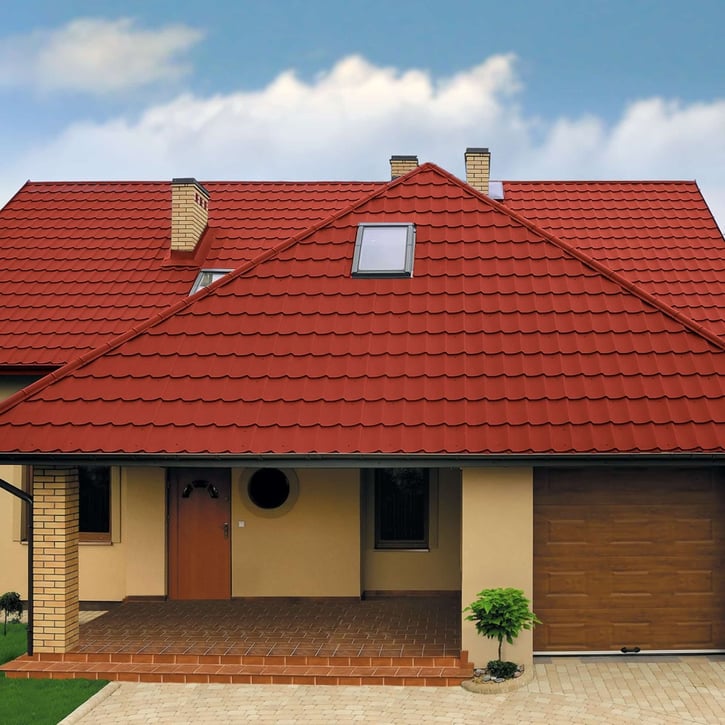 Pfannenblech Szafir 350/15 | Anti-Tropf 700 g/m² | Stahl 0,50 mm | 25 µm Polyester | 3016 - Korallenrot #9