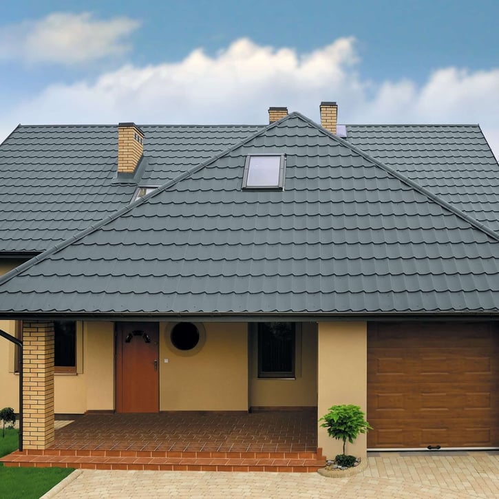 Pfannenblech Szafir 350/15 | Anti-Tropf 700 g/m² | Stahl 0,50 mm | 25 µm Polyester | 7000 - Fehgrau #9