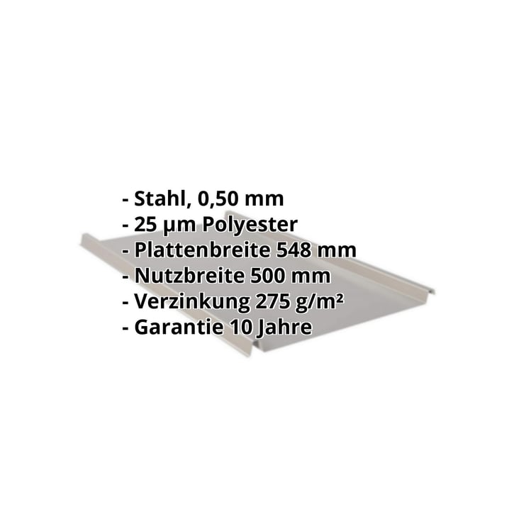 Stehfalzblech 33/500-LE | Dach | Stahl 0,50 mm | 25 µm Polyester | 9007 - Graualuminium #2