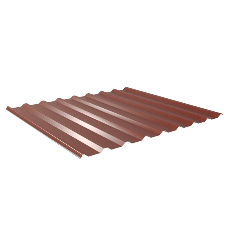 Trapezblech 20/1100 | Dach | Anti-Tropf 1000 g/m² Aluminium 0,70 mm | 25 µm Polyester | 8012 - Rotbraun Trapezblech 20/1100 | Dach | Anti-Tropf 1000 g/m² | Aluminium 0,70 mm | 25 µm Polyester | 8012 - Rotbraun #1