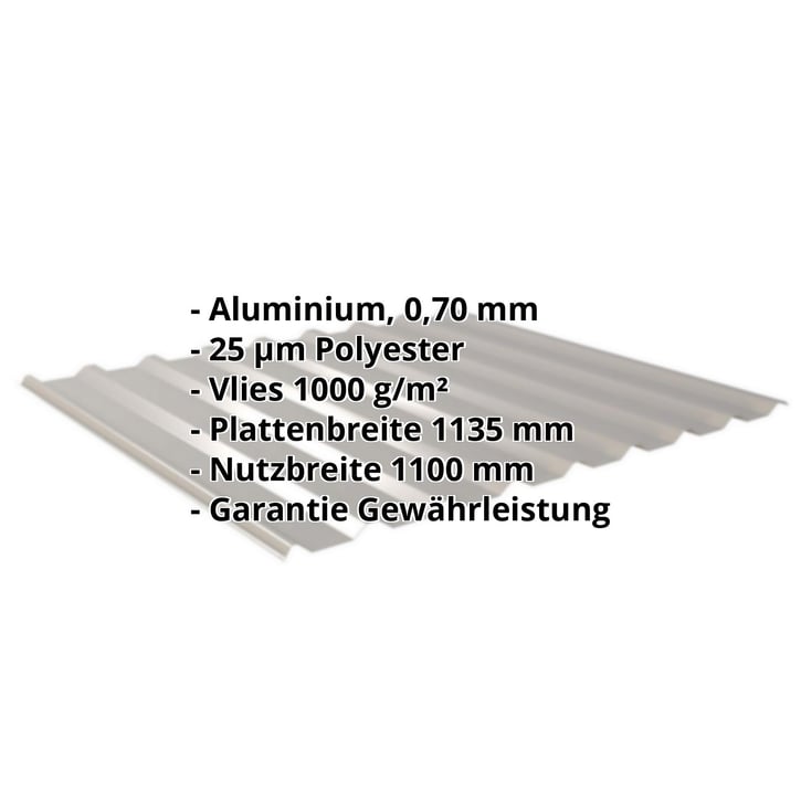 Trapezblech 20/1100 | Dach | Anti-Tropf 1000 g/m² Aluminium 0,70 mm | 25 µm Polyester | 9007 - Graualuminium Trapezblech 20/1100 | Dach | Anti-Tropf 1000 g/m² | Aluminium 0,70 mm | 25 µm Polyester | 9007 - Graualuminium #2
