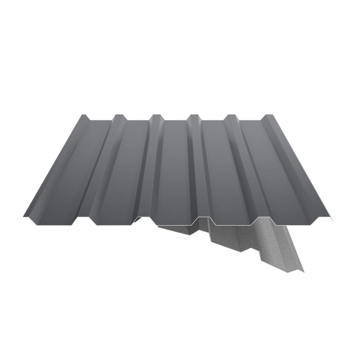 Trapezblech 35/207 | Dach | Anti-Tropf 1000 g/m² | Stahl 0,50 mm | 35 µm Mattpolyester | 23 - Dunkelgrau #6