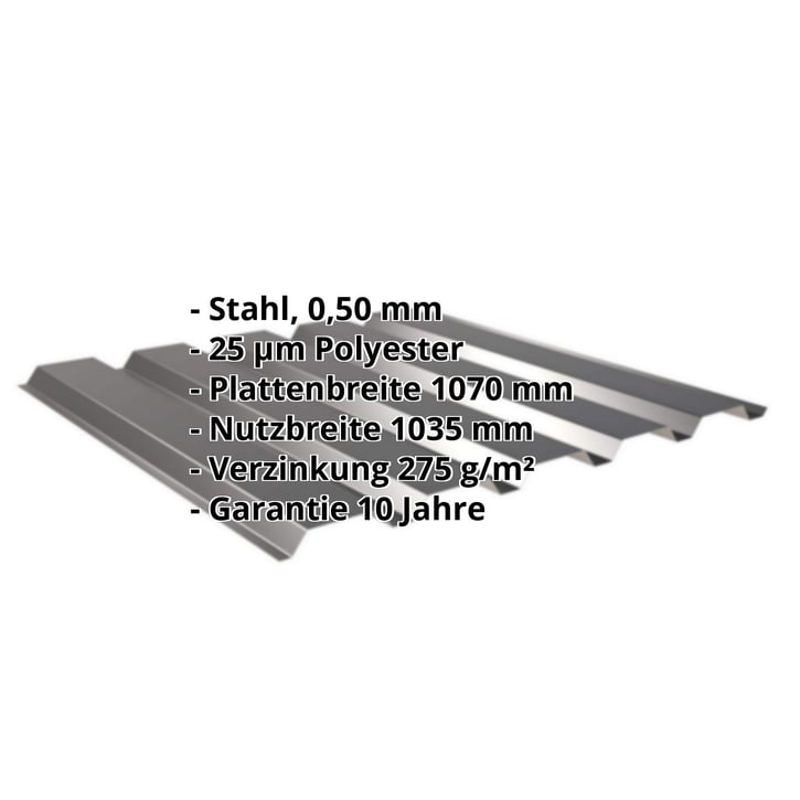 Trapezblech 35/207 | Wand | Stahl 0,50 mm | 25 µm Polyester | 9005 - Tiefschwarz #2