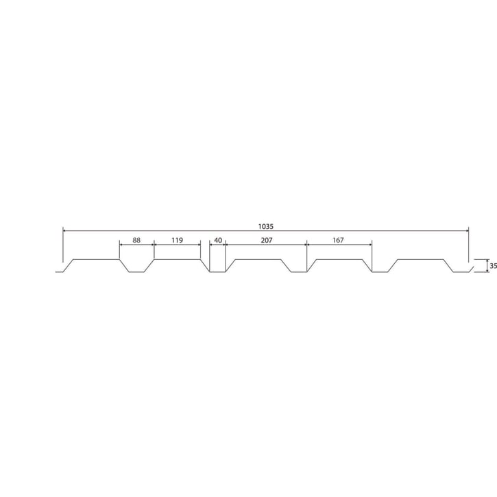 Trapezblech 35/207 | Wand | Stahl 0,50 mm | 60 µm Puramid | 8012 - Rotbraun #6