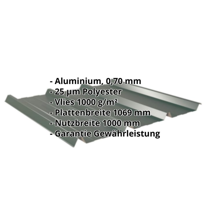 Trapezblech 45/333 | Dach | Anti-Tropf 1000 g/m² | Aluminium 0,70 mm | 25 µm Polyester | 6005 - Moosgrün #2