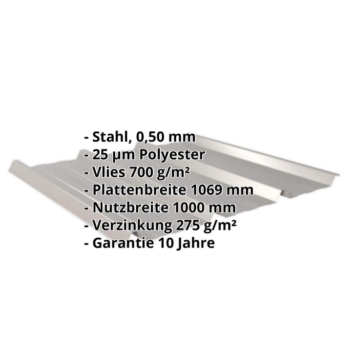 Trapezblech 45/333 | Dach | Anti-Tropf 700 g/m² | Stahl 0,50 mm | 25 µm Polyester | 9007 - Graualuminium #2