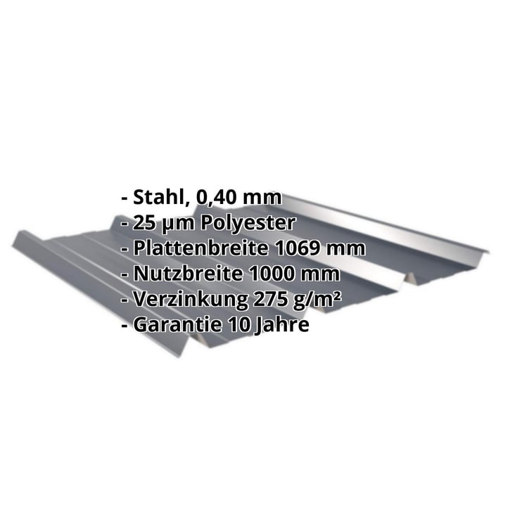 Trapezblech 45/333 | Dach | Sonderposten Stahl 0,40 mm | 25 µm Polyester | 7016 - Anthrazitgrau Trapezblech 45/333 | Dach | Sonderposten | Stahl 0,40 mm | 25 µm Polyester | 7016 - Anthrazitgrau #2