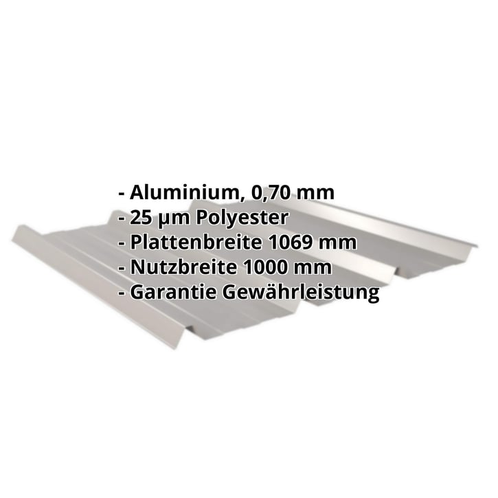Trapezblech 45/333 | Dach | Aluminium 0,70 mm | 25 µm Polyester | 9007 - Graualuminium #2
