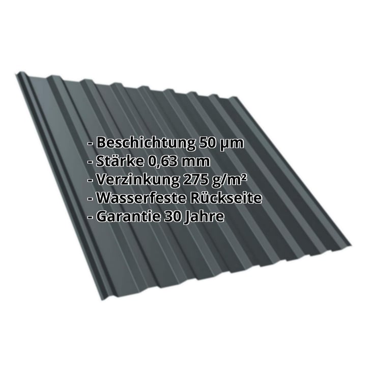 Trapezblech T20M | Dach | Stahl 0,63 mm | 50 µm PURLAK® | 7016 - Anthrazitgrau #2