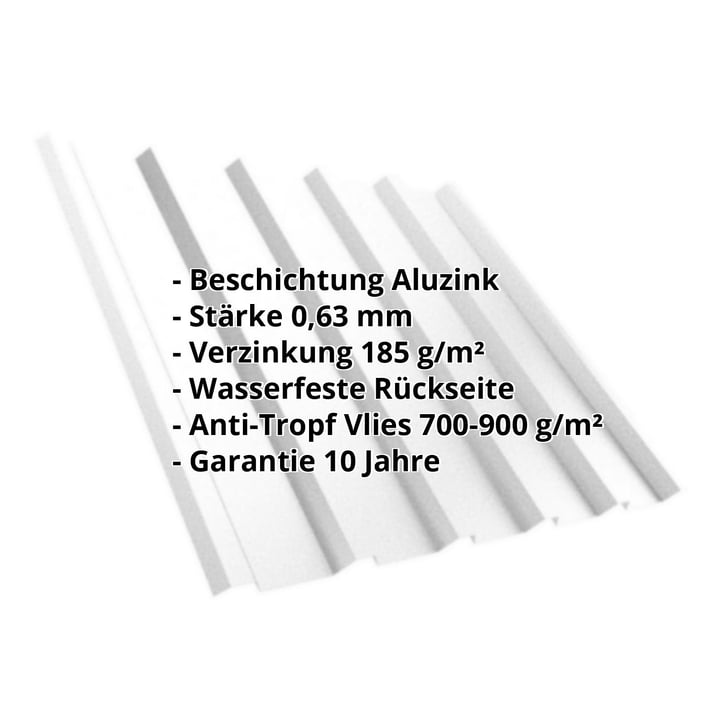 Trapezblech T35/207M | Dach | Anti-Tropf 700 g/m² | Stahl 0,63 mm | Aluzink | Silbergrau #2
