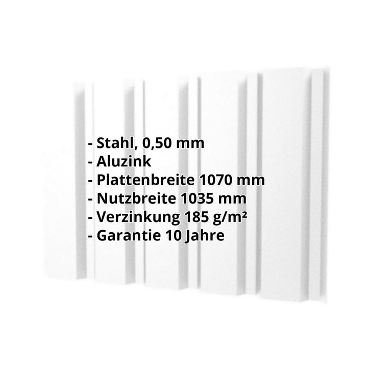 Trapezblech T35/207M | Wand | Stahl 0,50 mm | Aluzink | Silbergrau #2