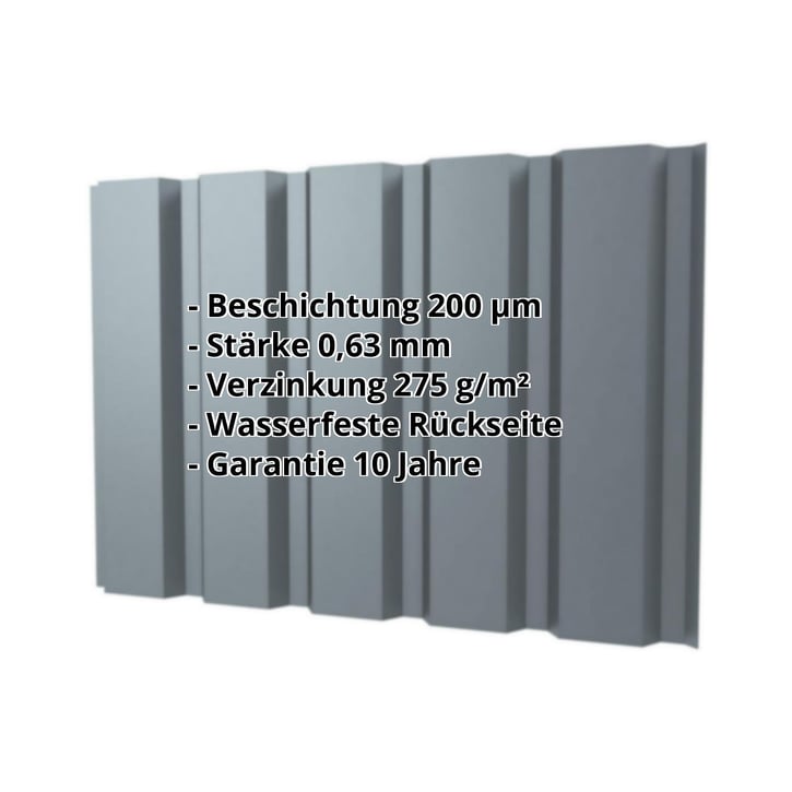 Trapezblech T35/207M | Wand | Stahl 0,63 mm | 200 µm HPS Ultra® | 7040 - Fenstergrau #2