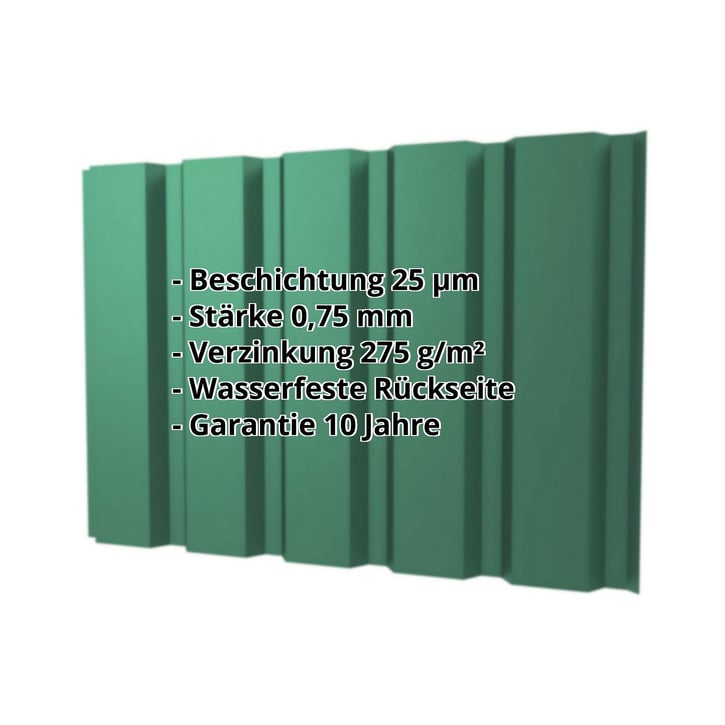 Trapezblech T35/207M | Wand Stahl 0,75 mm | 25 µm Polyester | 6005 - Moosgrün Trapezblech T35/207M | Wand | Stahl 0,75 mm | 25 µm Polyester | 6005 - Moosgrün #2