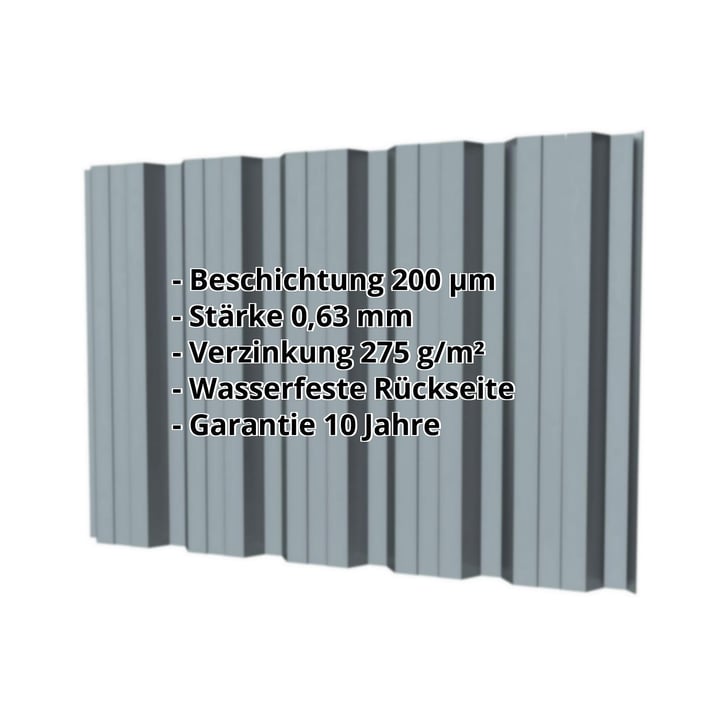 Trapezblech T35DR | Wand | Stahl 0,63 mm | 200 µm HPS Ultra® | 7040 - Fenstergrau #2