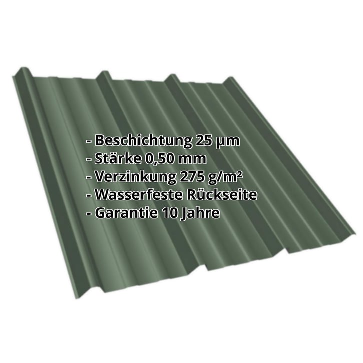 Trapezblech T45/333MD | Dach Stahl 0,50 mm | 25 µm Polyester | 6020 - Chromoxidgrün Trapezblech T45/333MD | Dach | Stahl 0,50 mm | 25 µm Polyester | 6020 - Chromoxidgrün #2
