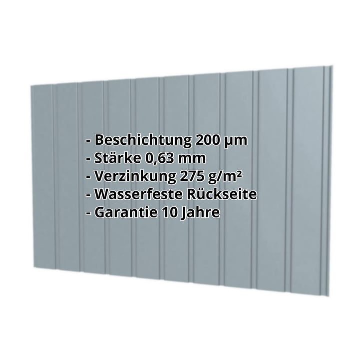 Trapezblech T7M | Wand | Stahl 0,63 mm | 200 µm HPS Ultra® | 7040 - Fenstergrau #2