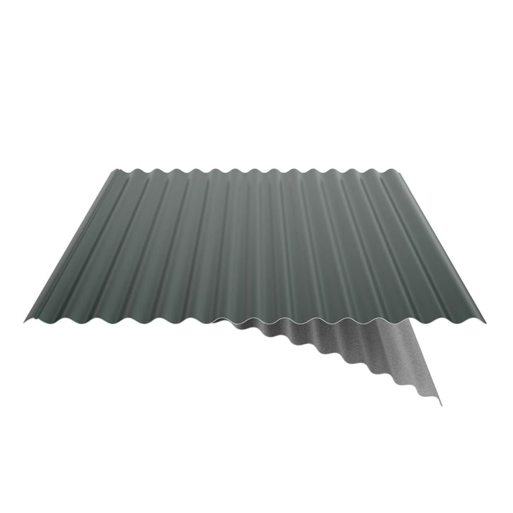 Wellblech 18/1064 | Dach | Anti-Tropf 1000 g/m² | Aluminium 0,70 mm | 25 µm Polyester | 6005 - Moosgrün #6