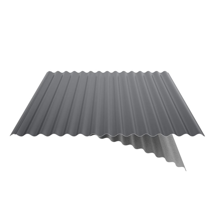 Wellblech 18/1064 | Dach | Anti-Tropf 700 g/m² | Stahl 0,50 mm | 35 µm Mattpolyester | 23 - Dunkelgrau #6
