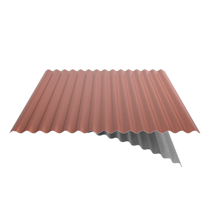 Wellblech 18/1064 | Dach | Anti-Tropf 700 g/m² | Stahl 0,50 mm | 60 µm Puramid | 8004 - Kupferbraun #6