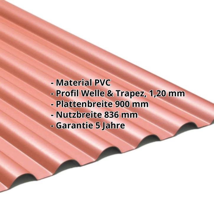 PVC Profilplatte SINTRA | 77/18 | 1,20 mm | Rot Metallic | 4500 mm #2