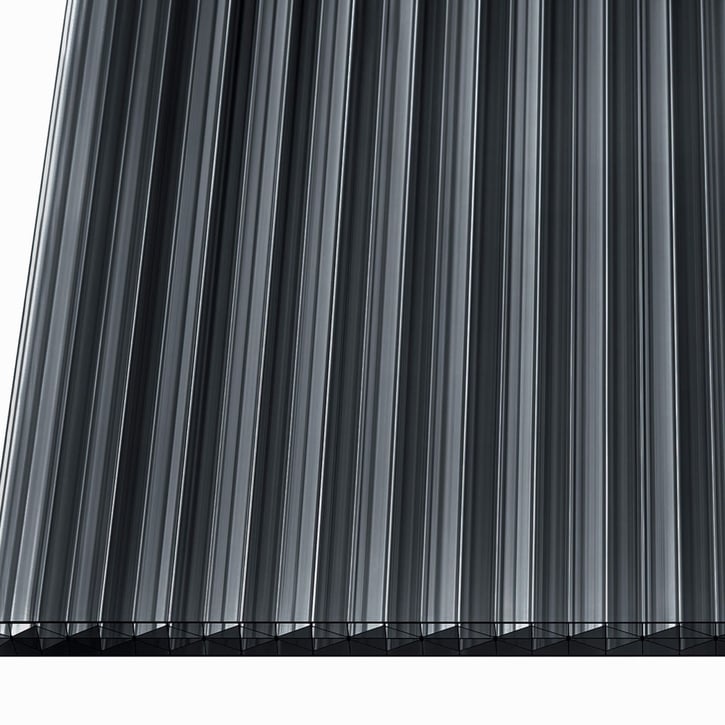 Polycarbonat Stegplatte | 16 mm | Profil A4 | Sparpaket | Plattenbreite 980 mm | Graphit | Extra stark | Breite 3,08 m | Länge 2,00 #4