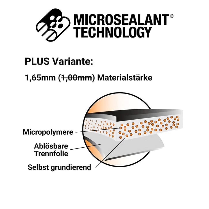 Dach Reparaturband mit MicroSealant® PLUS | Breite 50 mm | Länge 2,50 m | Schwarz #2