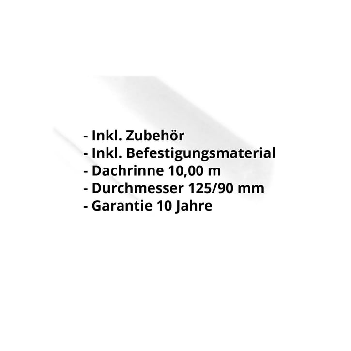 Kunststoff Dachrinnen Sparpaket 10 m | Ø 125/90 mm | Farbe Weiß #2