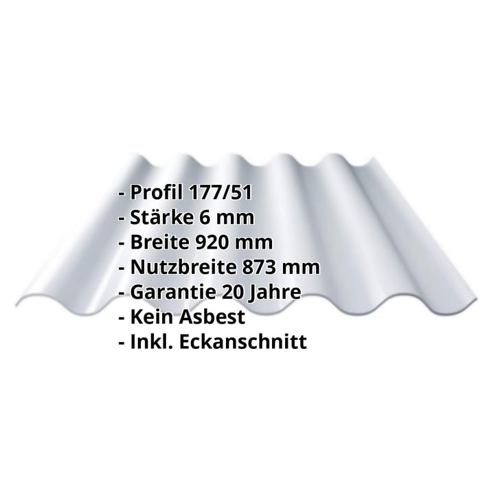 Faserzement Wellplatte Europa Profil 5 | Wolkengrau | 1600 mm #2