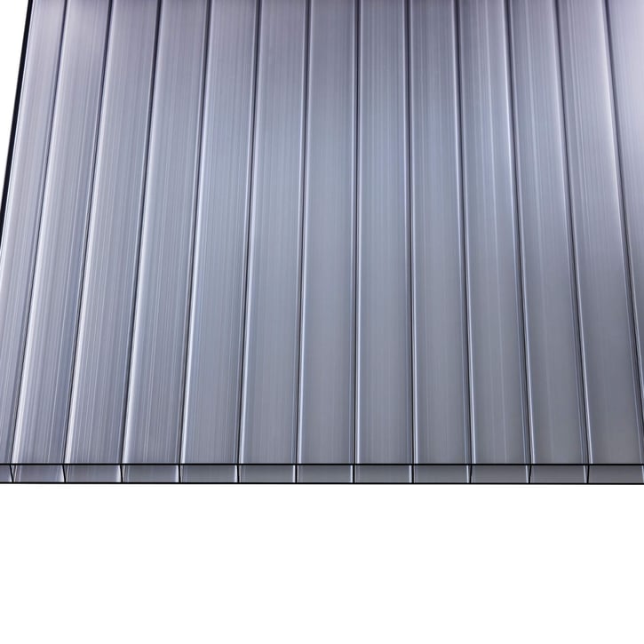 Polycarbonat Doppelstegplatte | 16 mm | Breite 980 mm | Graphit | Beidseitiger UV-Schutz | Breitkammer | 6000 mm #3