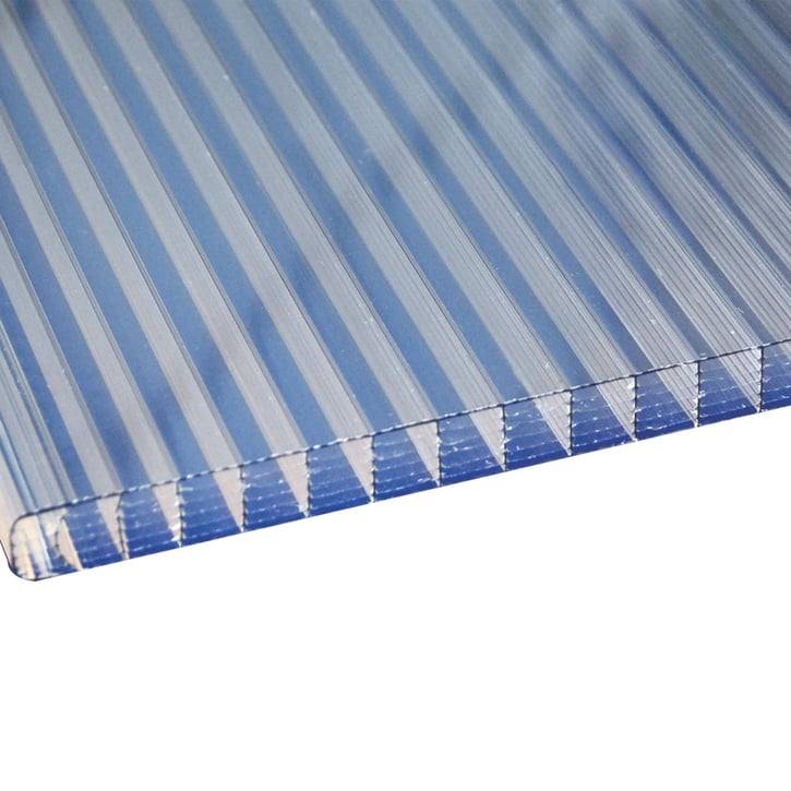 Polycarbonat Stegplatte | 16 mm | Breite 980 mm | Klar | Beidseitiger UV-Schutz | Temperaturreduzierend | 2500 mm #1