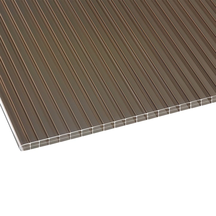 Polycarbonat Stegplatte | 16 mm | Breite 1200 mm | Bronze | Beidseitiger UV-Schutz | 2500 mm #1