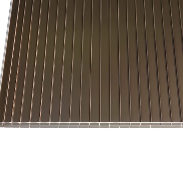 Polycarbonat Stegplatte | 16 mm | Breite 1200 mm | Bronze | Beidseitiger UV-Schutz | 2500 mm #4
