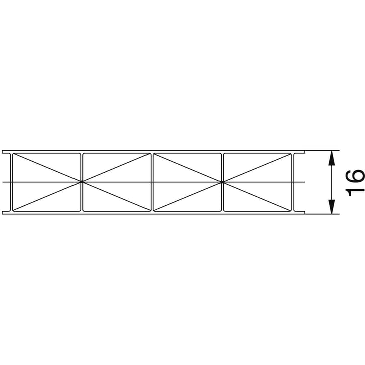 Polycarbonat Stegplatte | 16 mm | Breite 1200 mm | Klar | Extra stark | 3000 mm #5