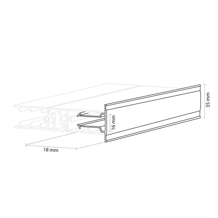 Zevener Sprosse | Randprofil | 16 mm | Kunststoff | Weiß | 2020 mm #4