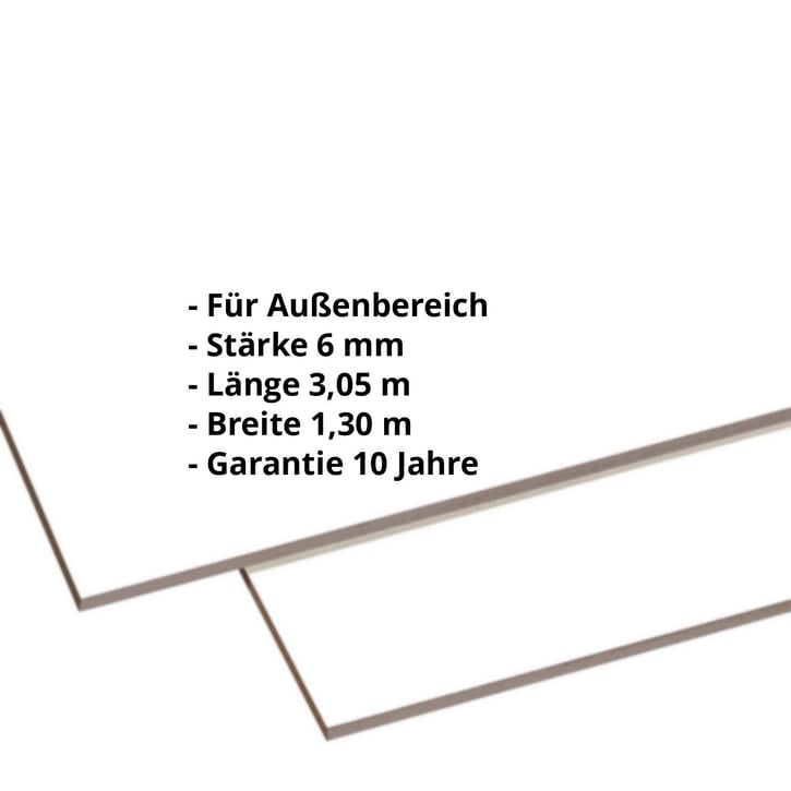 HPL Schichtstoffplatte | Außen | 6 mm | Reinweiß | 3,05 x 1,30 m #2