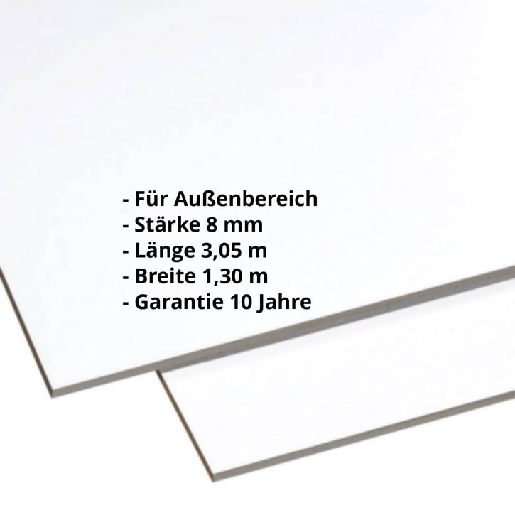 HPL Schichtstoffplatte | Außen | 8 mm | Lichtgrau | 3,05 x 1,30 m #2