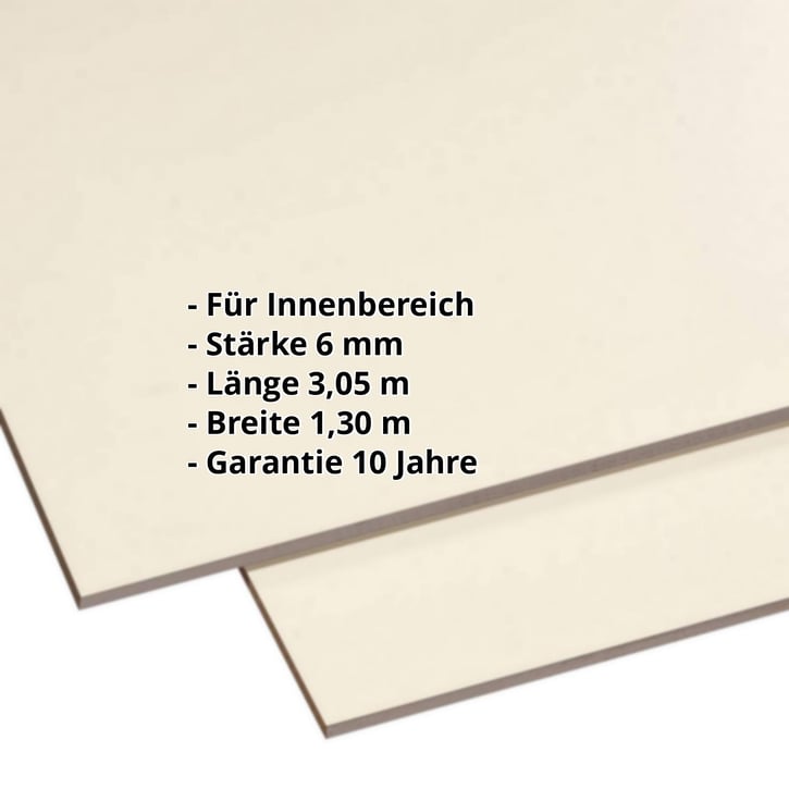 HPL Schichtstoffplatte | Innen | 6 mm | Beige | 3,05 x 1,30 m #2