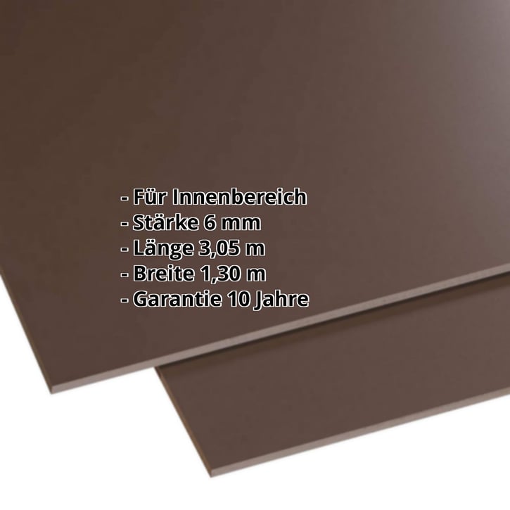 HPL Schichtstoffplatte | Innen | 6 mm | Braun | 3,05 x 1,30 m #2