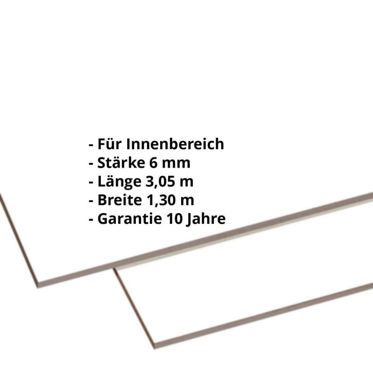 HPL Schichtstoffplatte | Innen | 6 mm | Reinweiß | 3,05 x 1,30 m #2
