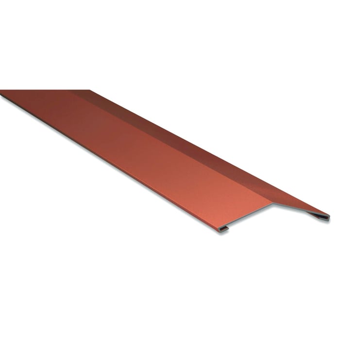 Firstblech flach | 145 x 145 mm | 150° | Stahl 0,50 mm | 35 µm Mattpolyester | 75 - Ziegelrot #1