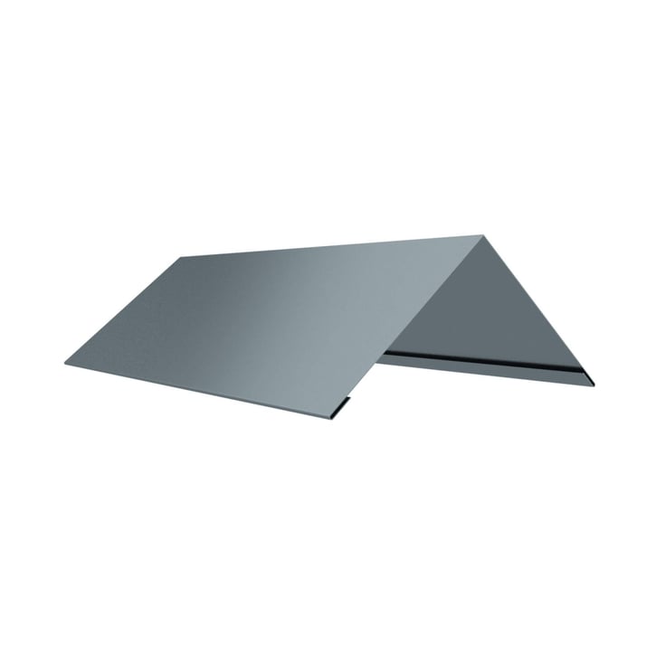 Firstblech flach | 145 x 145 x 2000 mm | 100° | Stahl 0,50 mm | 25 µm Polyester | 7000 - Fehgrau #1