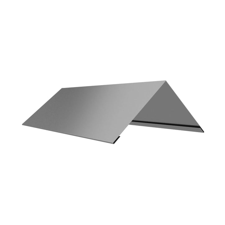 Firstblech flach | 145 x 145 x 2000 mm | 100° | Stahl 0,50 mm | 25 µm Polyester | 9007 - Graualuminium #1