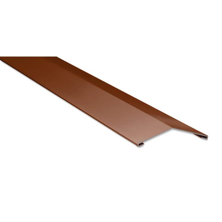 Firstblech flach | 198 x 198 mm | 150° | Stahl 0,50 mm | 25 µm Polyester | 8011 - Nussbraun #1