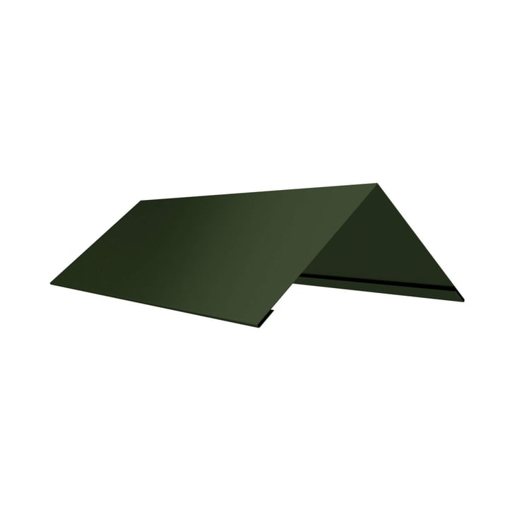 Firstblech flach | 200 x 200 x 2000 mm | 100° | Stahl 0,50 mm | 25 µm Polyester | 6020 - Chromoxidgrün #1