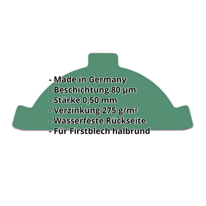 Firstblechendstück | Stahl 0,50 mm | 80 µm Shimoco | 6020 - Chromoxidgrün #2